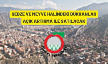 Amasya Sebze ve Meyve Hali'ndeki dükkanlar satışa çıktı