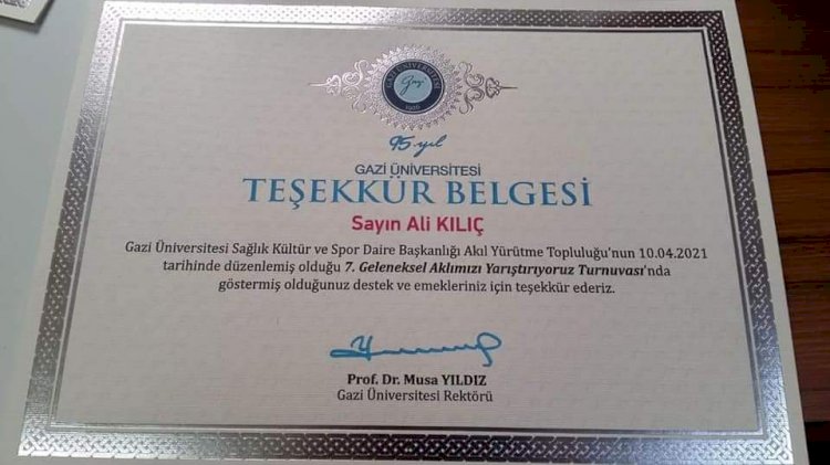 Nizip li öğretmen Ali Kılıç, Türkiye Zeka Şampiyonu 